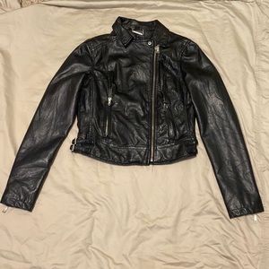 J2 black faux leather jacket size small